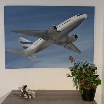 startendes Flugzeug