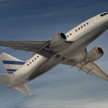 startendes Flugzeug